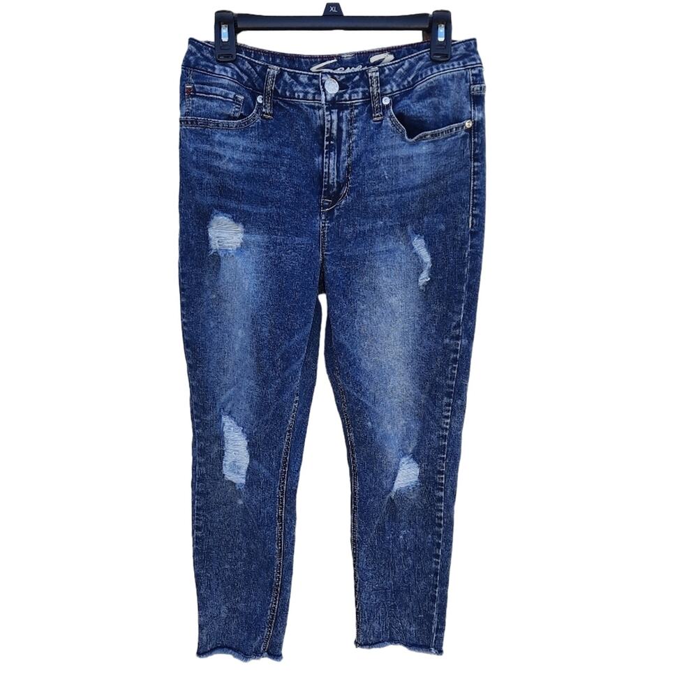 Seven 7 high rise ankle skinny distressed jeans